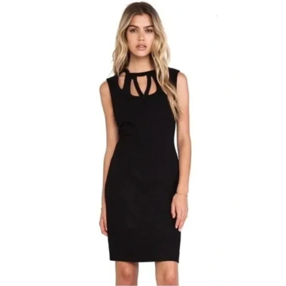 DVF Diane von Furstenberg Amy Dress Black Cutout Back Stretch‎ Size 6